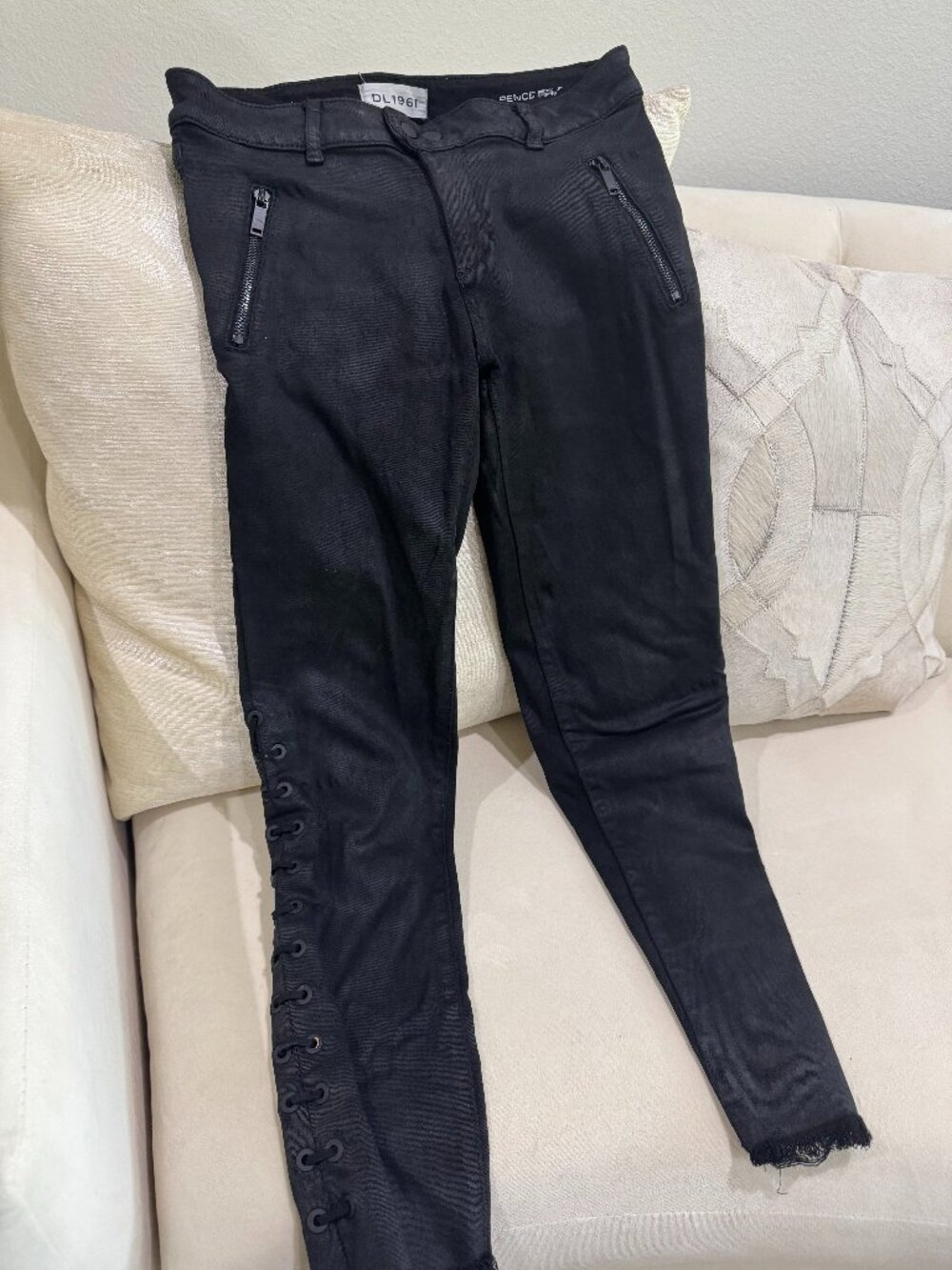 DL 1961 Black Waxed Jeans